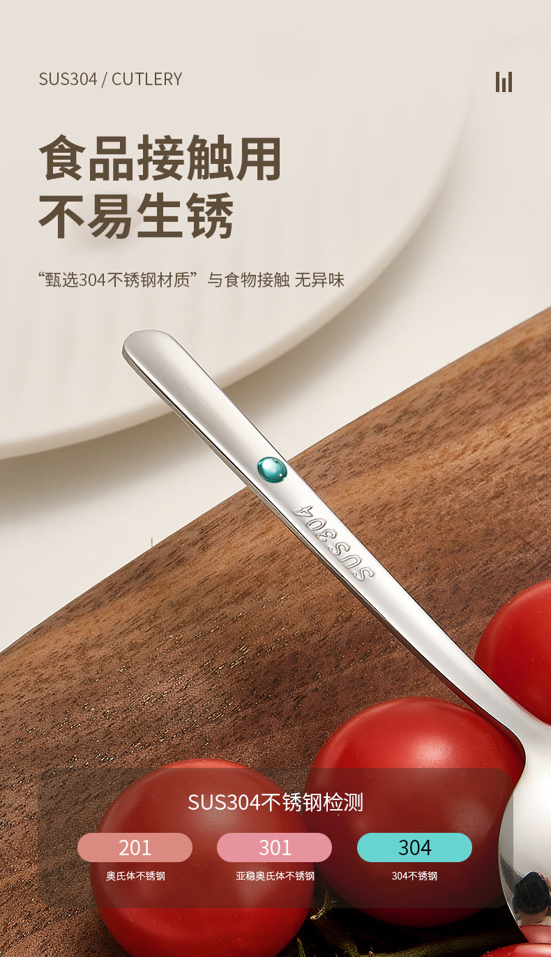304不锈钢小圆勺咖啡甜品勺奶粉蜂蜜调羹搅拌勺调味勺子可印LOGO详情3