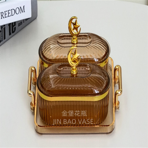 轻奢高颜值玻璃果盘商用水果拼盘家用创意分格干果盒小吃零食盘详情23