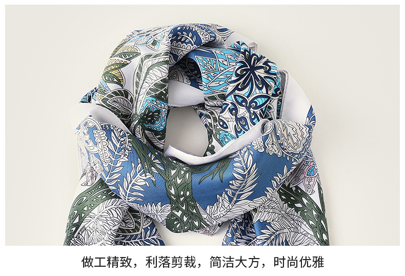 2025夏新款印花大方巾丝巾批发法式复古仿真丝领巾女神节90方巾女详情30