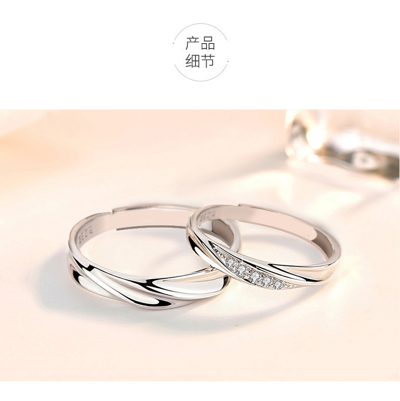 Mobius Strip s925 sterling silver couple rings, a pair of high-end and simple couple rings for love pic 27