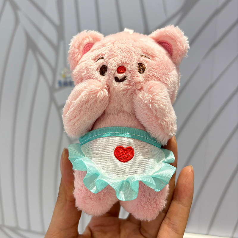 网红卡通黄油小熊毛绒玩具公仔儿童学生包包钥匙扣娃娃小玩偶挂件详情16