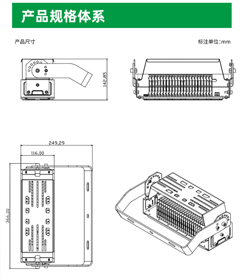 大功率led模组工程隧道灯球场户外防水投光灯室外工地工作照明灯详情6