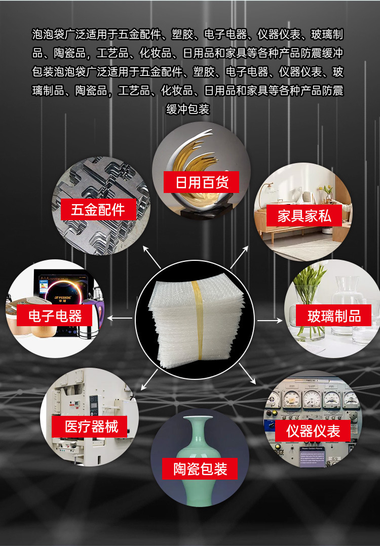 Double-layer thickened shockproof and drop-resistant bubble bags, transparent foam bags, express delivery bags, wholesale foam bubble film bubble bags pic 4