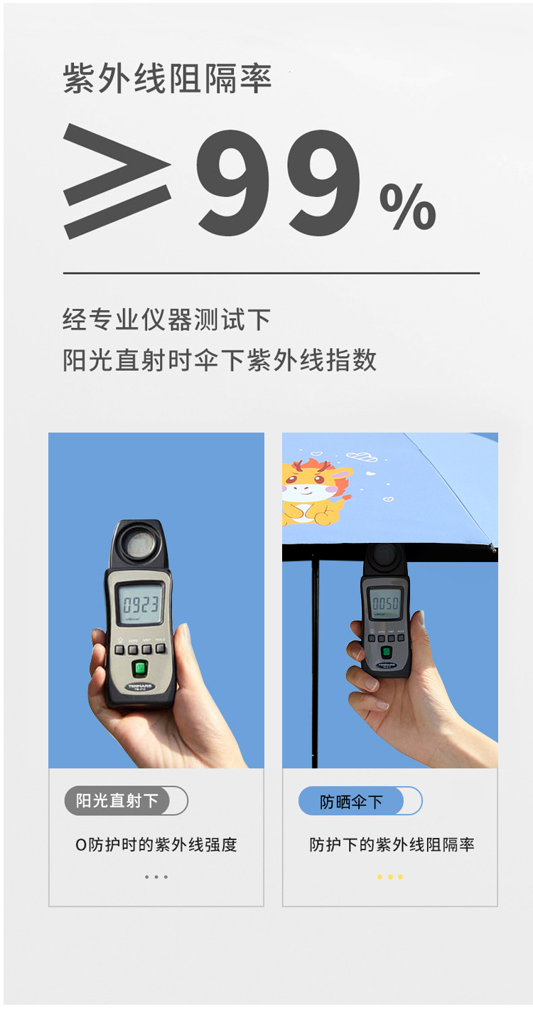 简约防晒防紫外线黑胶伞卡通雨伞女晴雨两用太阳伞现货批发礼品伞详情7