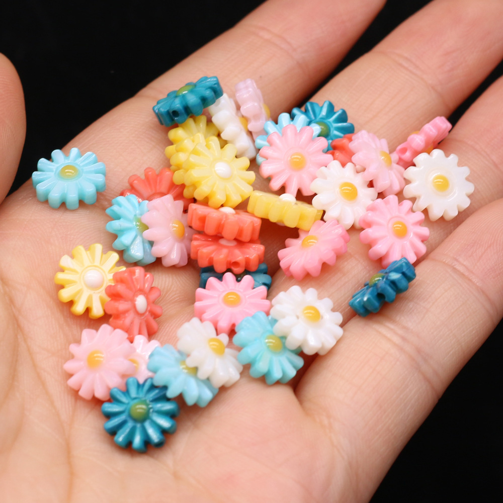 DIY jewelry accessories, natural shell hand-carved sunflowers, multi-color through-hole hairpins, earrings and pendants wholesale pic 18