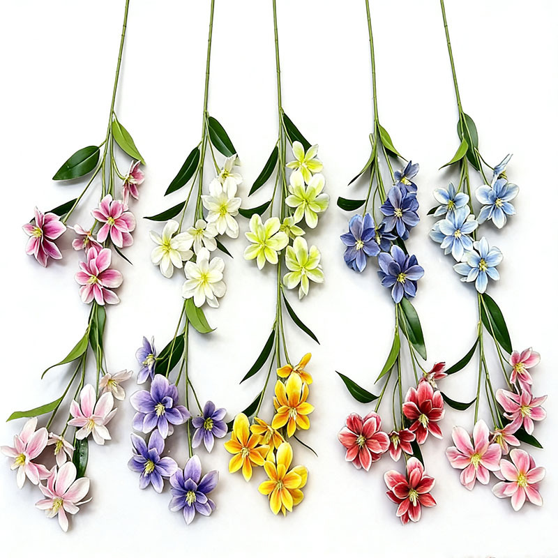 New 5-head magnolia flower arrangement for home use, shopping mall window display, table decoration, floral art, and artificial flower bouquets pic 5