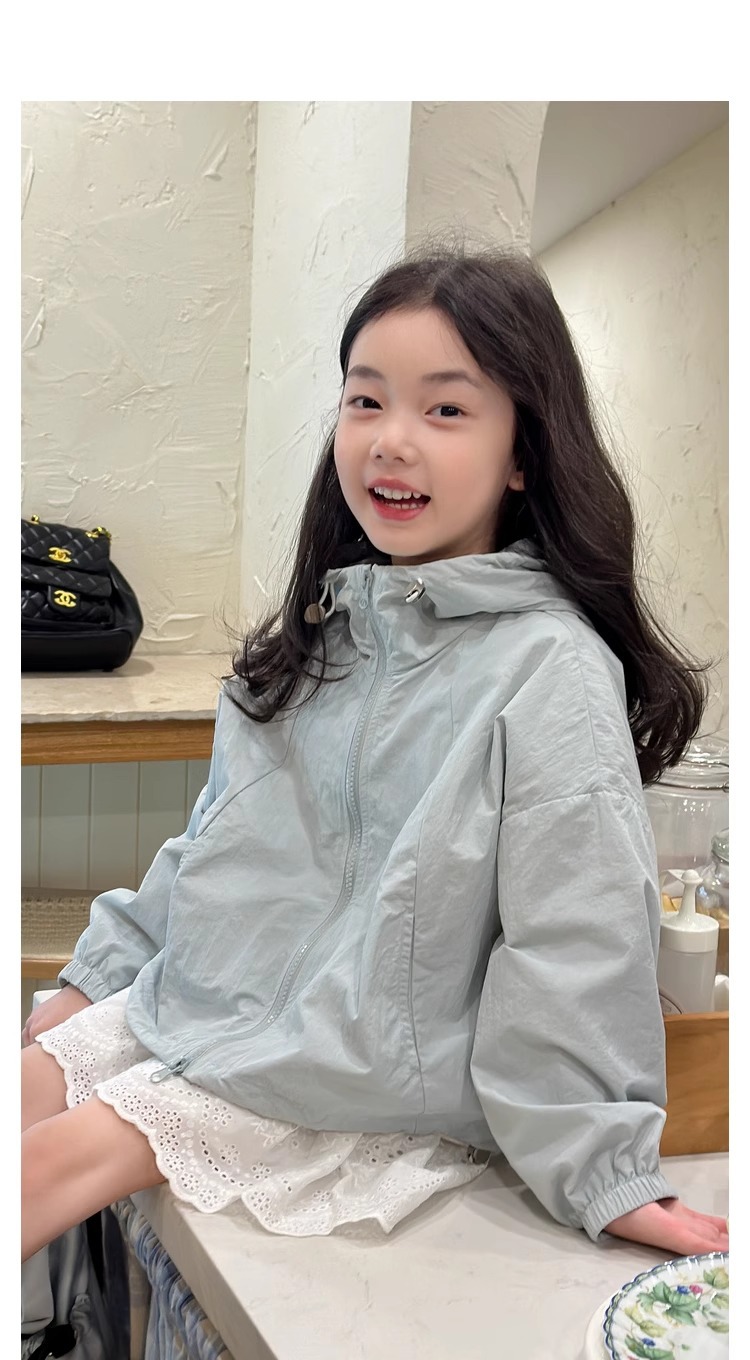 女童韩版薄款风衣外套2025春装新款儿童百搭休闲连帽防晒冲锋衣潮详情10