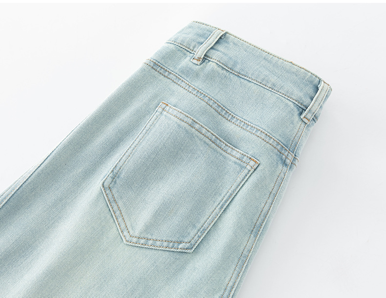 New Spring and summer high-waisted, slimming, wide-leg, straight-leg, drape jeans for women, versatile and casual trousers pic 24