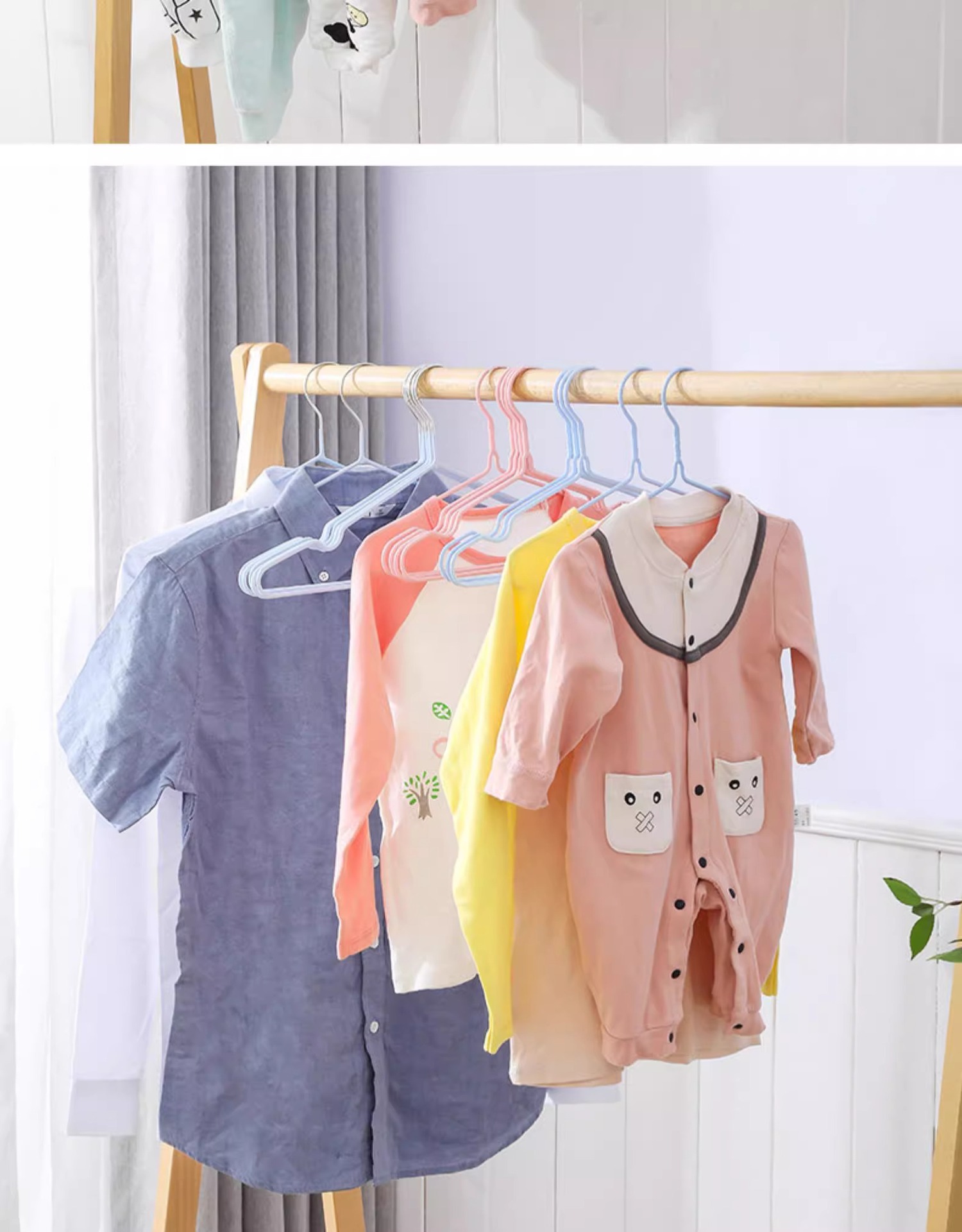 儿童衣架婴儿小孩防滑衣挂宝宝新生儿小号家用收纳衣撑晾衣架批发详情29