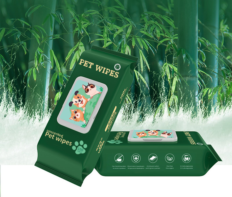 Lemickey pet wet wipes 100-bottle no-rinse clean Tear stains. Special wet wipes for cats and dogs, absorbing water to remove tear stains pic 5