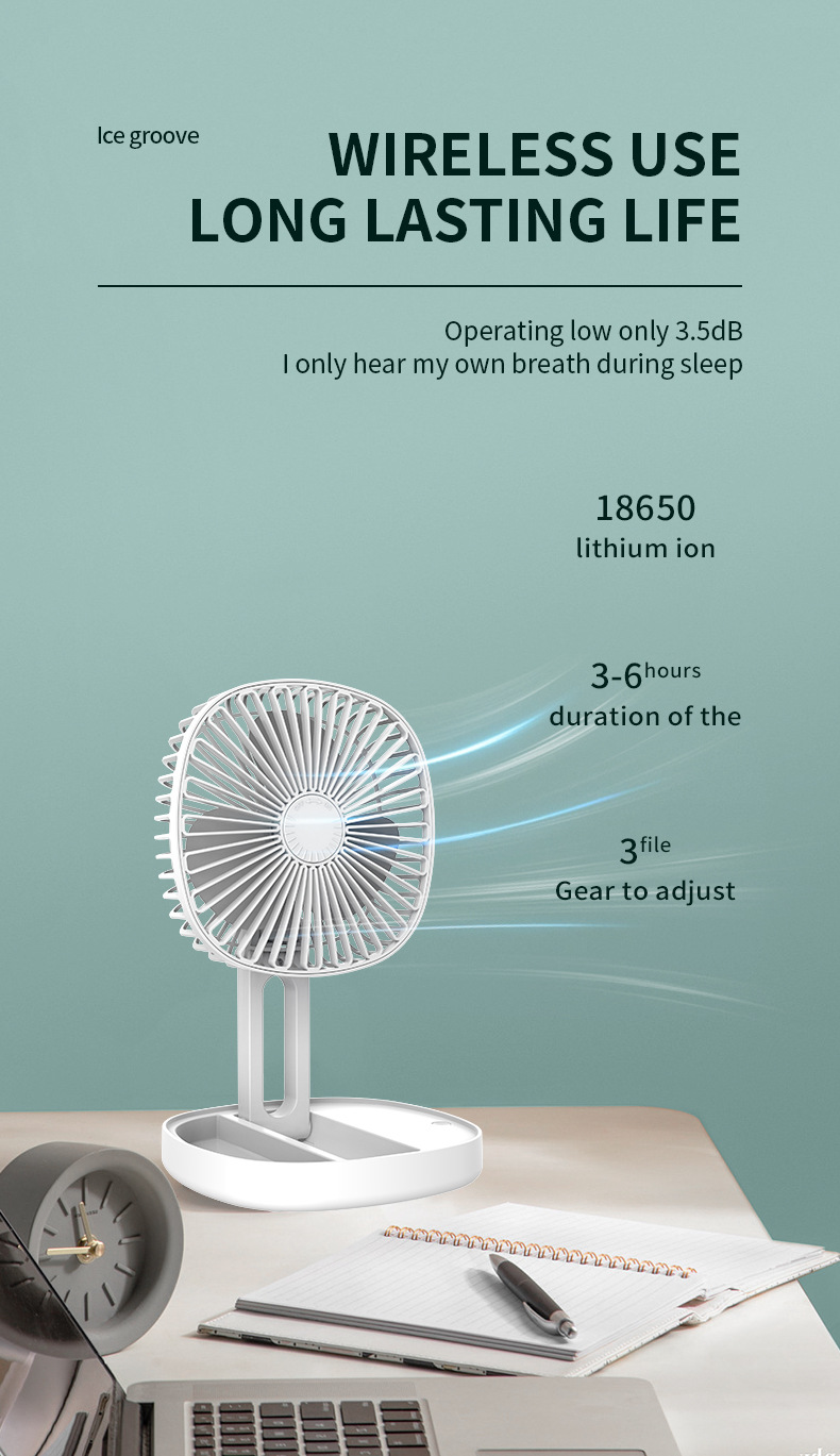 Folding Fan складной вентилятор на третьей скорости, аэродинамический стол на открытом воздухе летом охлаждается ароматический заменитель M141 pic 6