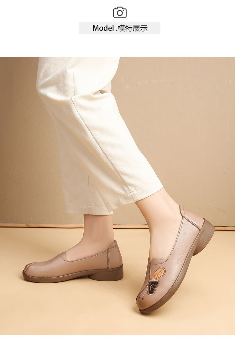 秋季新款妈妈鞋春秋款真皮中老年平底妈妈单鞋老人防滑软底皮鞋详情12