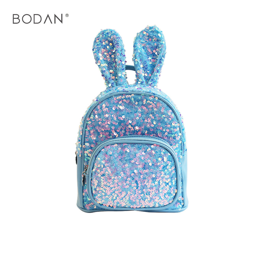 2024现货潮款可爱轻便儿童双肩包纯色亮片幼儿园书包减负儿童背包详情4