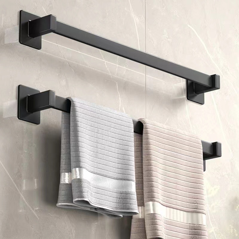 Bathroom towel rack, non-perforated bath towel rack, towel rod, bathroom hanging rod, door slipper hanging rod wholesale, multi-purpose pic 1