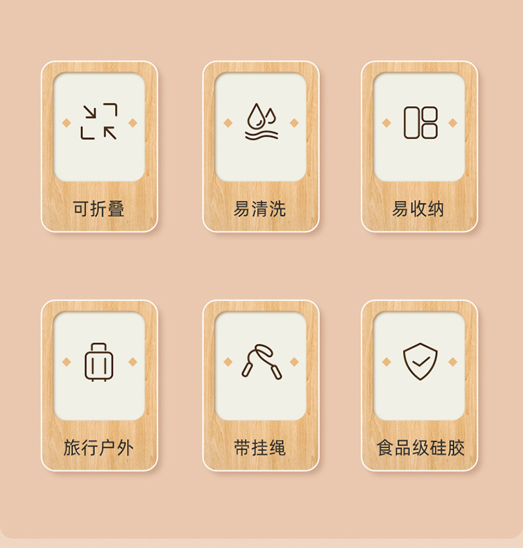 Portable silicone cups, portable compression outdoor travel mouthwash cups, toothbrush cups, folding water cups pic 2