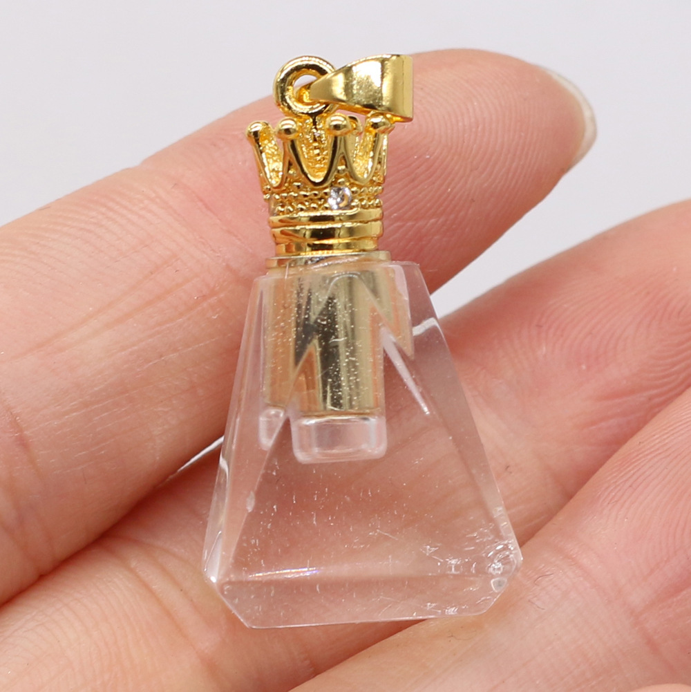 Exquisite natural semi-precious stone perfume bottles, white crystal, various shapes, DIY accessories, fashionable and exquisite wholesale production pic 16