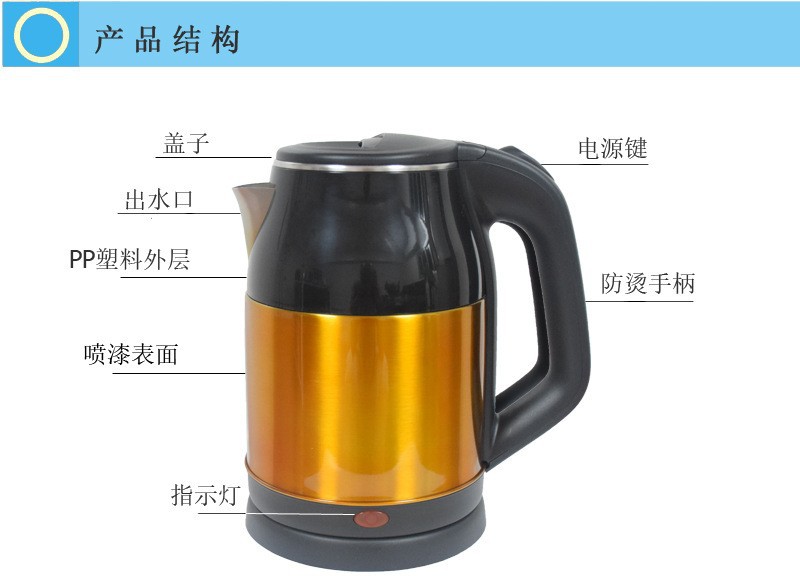 Wholesale electric kettles from cross-border e-commerce manufacturers for foreign trade export, featuring anti-dry burning, automatic power-off and durability pic 21