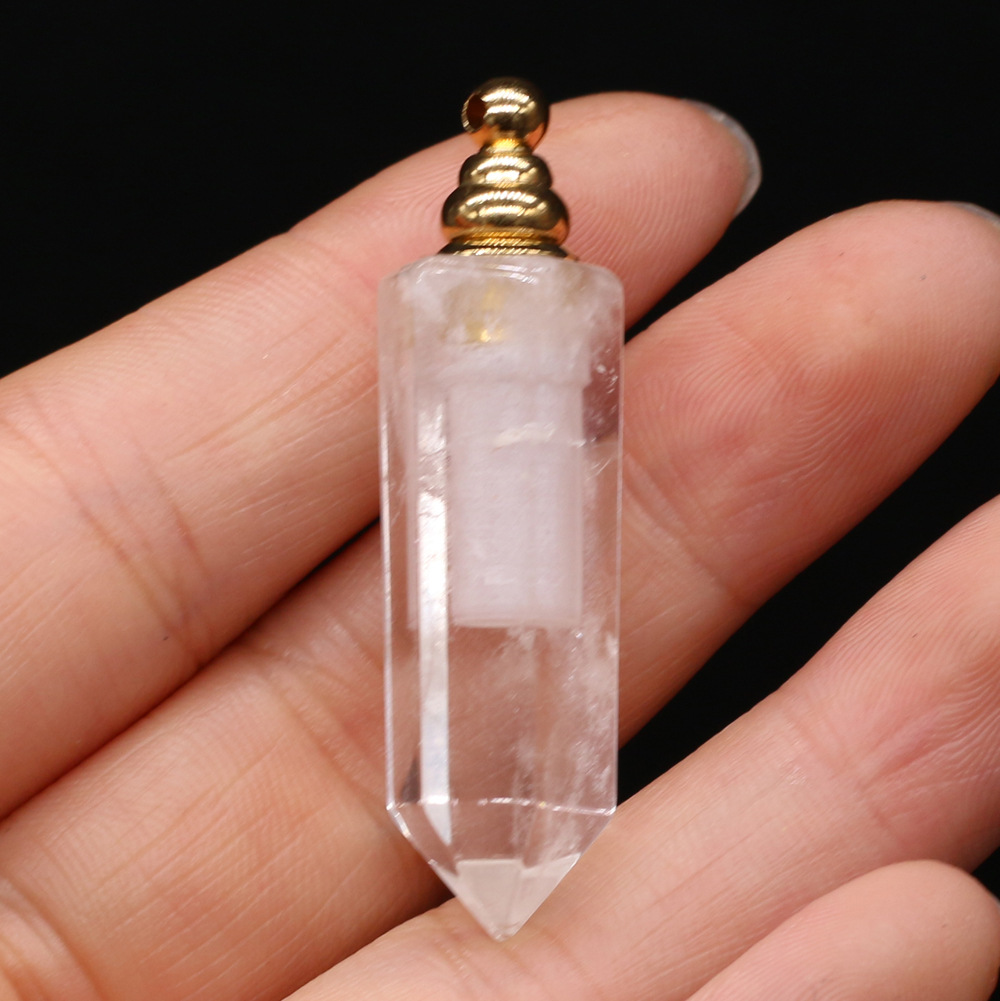 Exquisite natural semi-precious stone perfume bottles, white crystal, various shapes, DIY accessories, fashionable and exquisite wholesale production pic 53