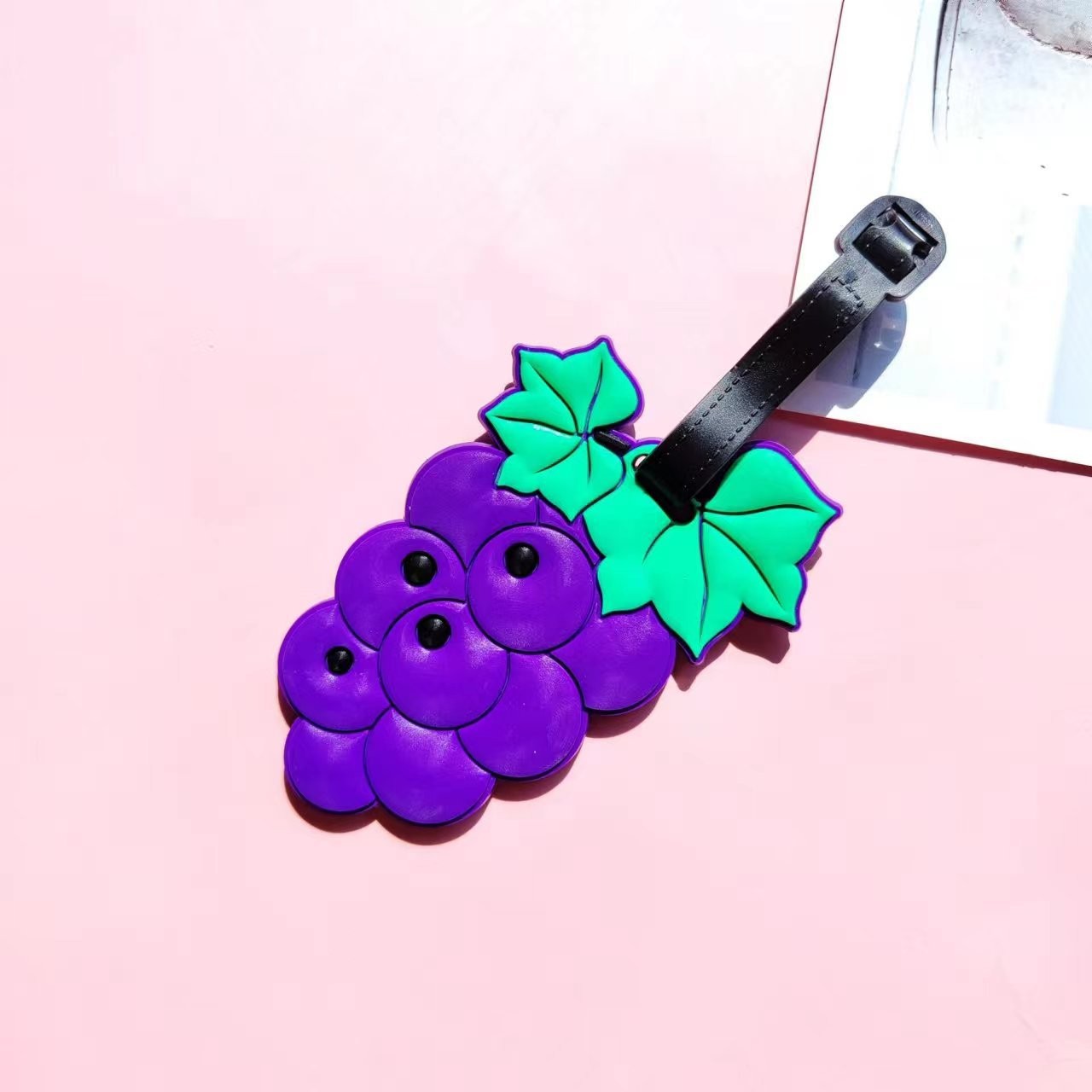 新可爱卡通甜甜圈登机牌水果硅胶旅行行李牌包包挂件防丢托运牌详情12