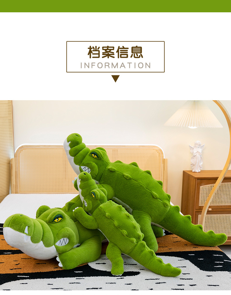 Wholesale of long plush figurines of simulated crocodiles, office sleepers, car home cushions, stress-relieving dolls, and gifts pic 8