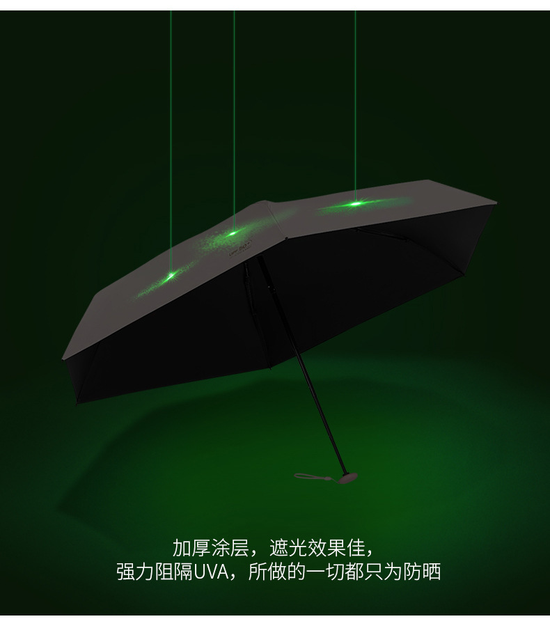 超轻羽毛伞五折迷你伞黑胶防晒伞防紫外线遮阳伞晴雨两用太阳伞详情17