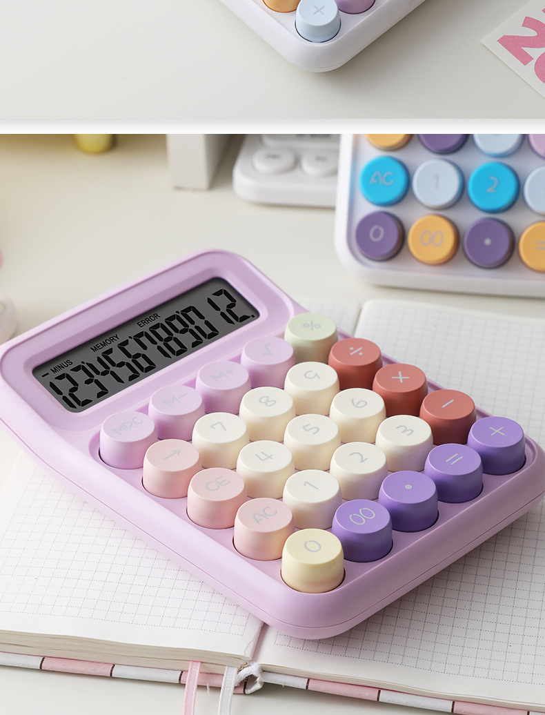 ins卡通可爱高颜计算器便携式学生学习办公室会计小型计算机详情14