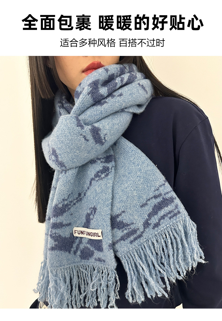 New Chinese-style wool tassel scarf for women 2024 autumn and winter, versatile, elegant and high-end shawl, thickened warm scarf pic 7