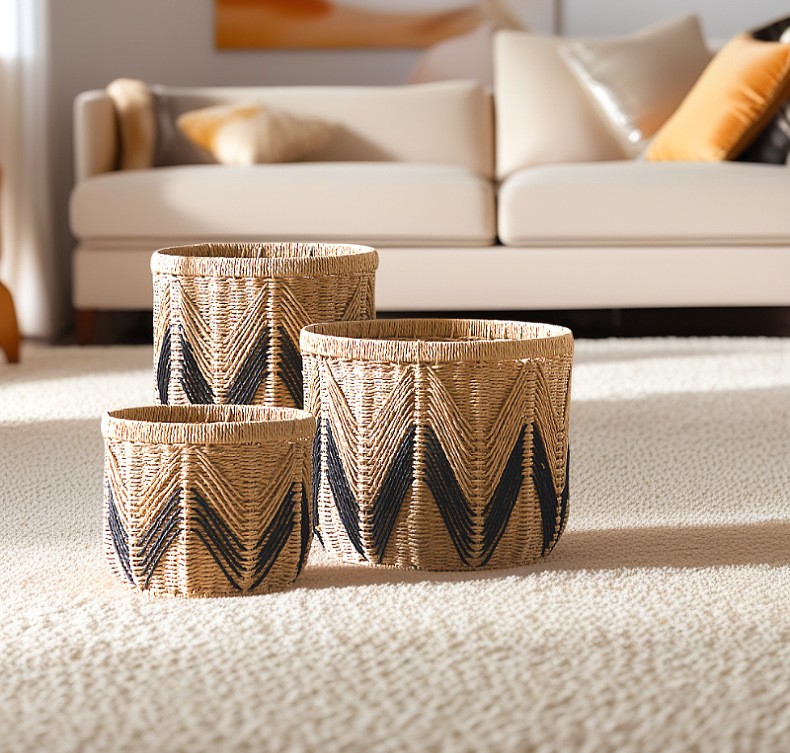 纸绳编收纳筐桌面手工编织篮子收纳框装饰篮纸编筐整理收纳箱详情14