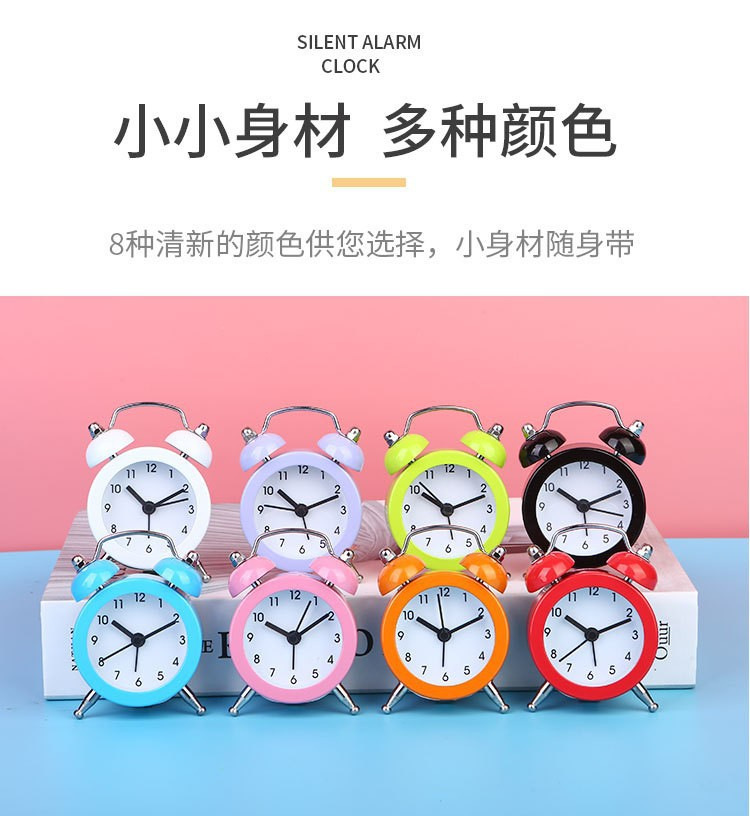 迷你闹钟ins风1.2/1.5寸便捷钟简约学生宿舍少女心可爱复古小摆件详情10