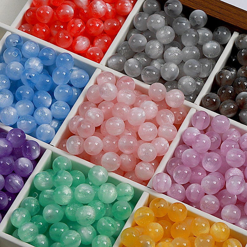 10/12mm光变珠子变色珠子树脂圆珠直孔散珠子diy手工手串项链材料详情1