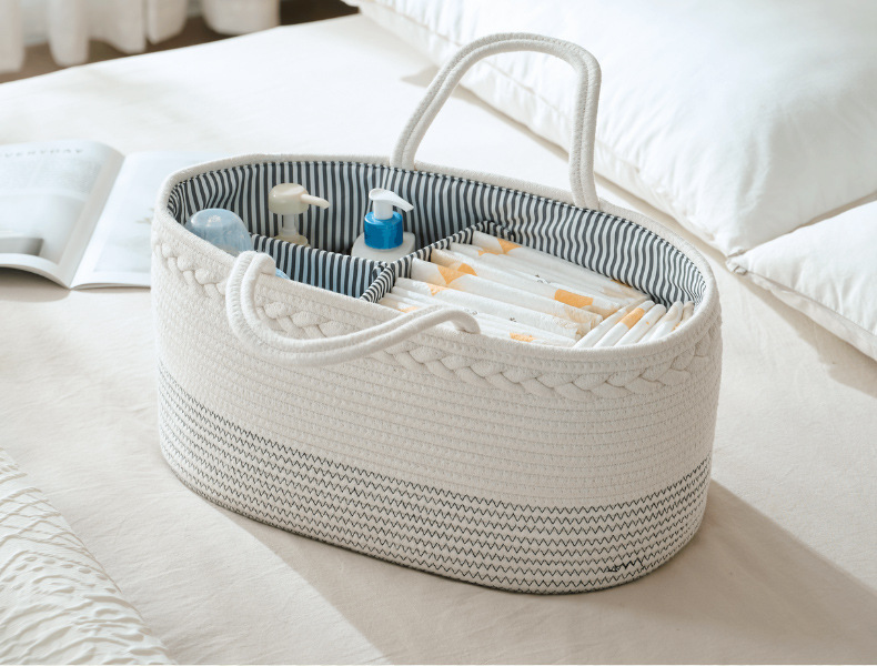 可折尿布收纳蓝宝宝衣物尿布护理便携式分格手提妈咪包棉绳尿布包详情1