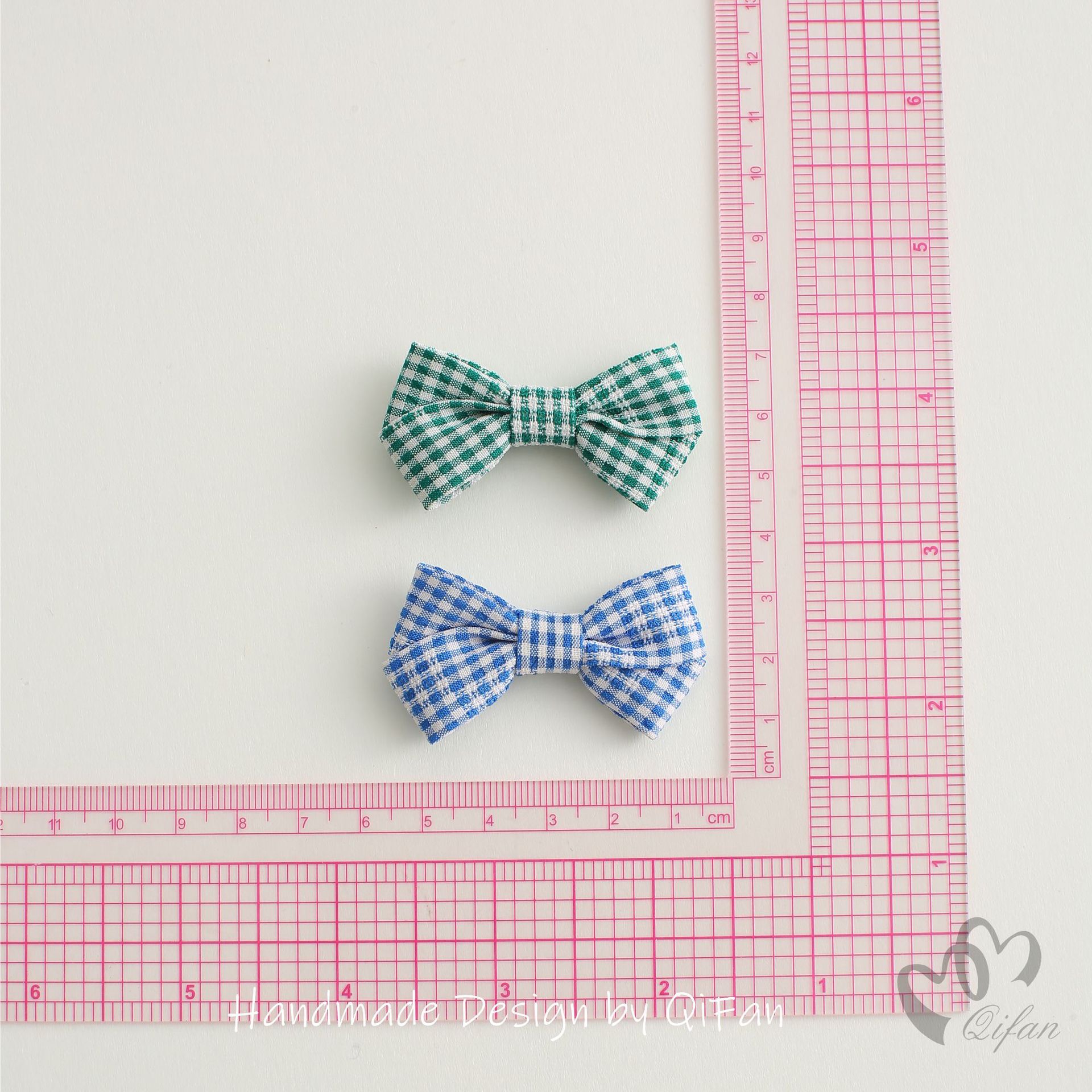 布艺格子蝴蝶结 可爱儿童发饰服饰辅料蝴蝶结百搭格子蝴蝶结详情4