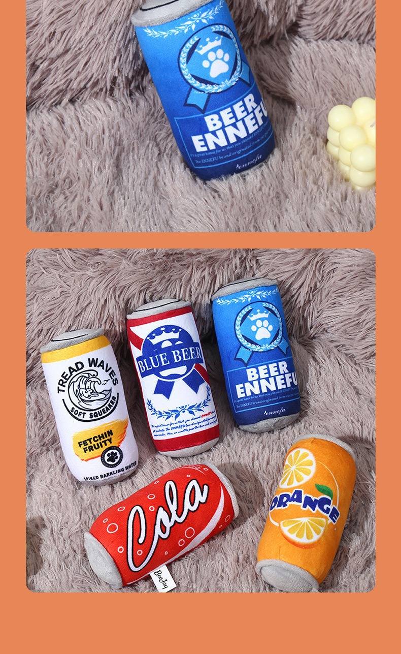 New dog toys for relieving boredom, self-entertainment, vocalizing, plush toys, easy-open cans, and durable teething pet supplies pic 8