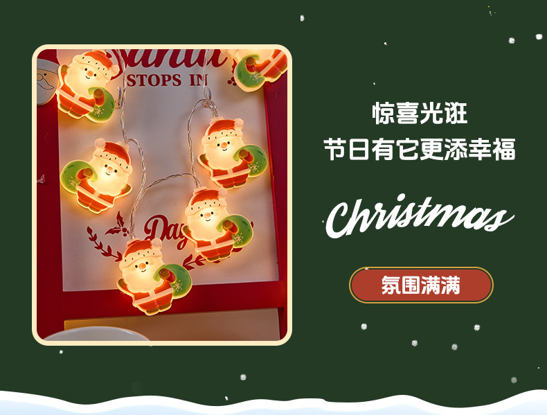 25年新款跨境LED圣诞老人雪人圣诞树灯串橱窗装饰灯节日彩灯闪灯详情8