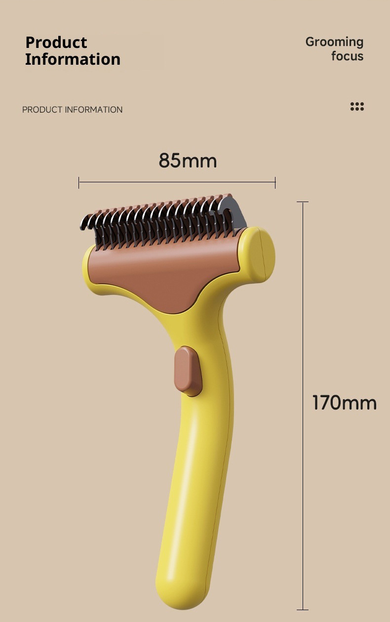 Cross-border pet knot comb, cat comb, floating hair removal comb, beauty hair removal, one-click floating hair removal comb, pet comb pic 14