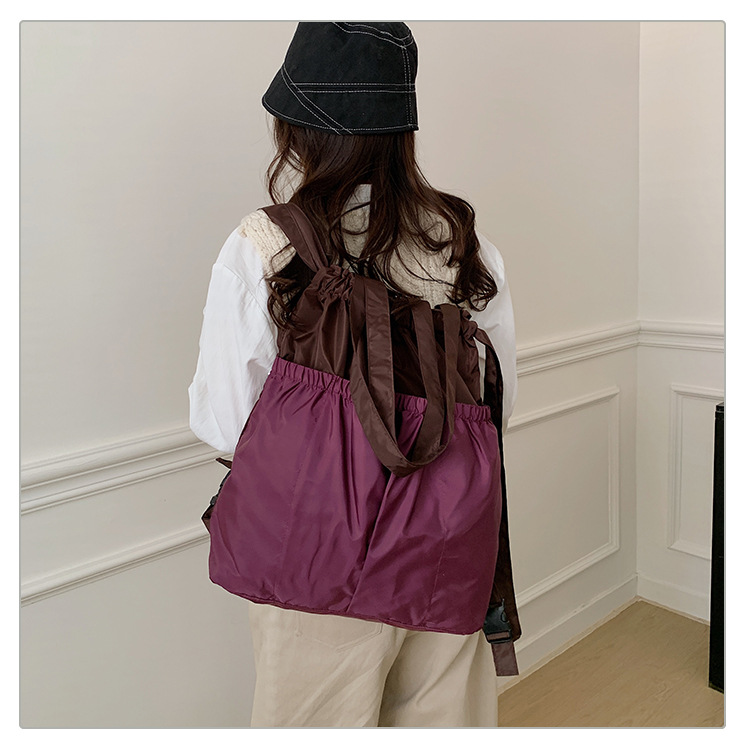 新款单肩包托特双肩折叠包手提简约通勤大容量时尚便携详情27