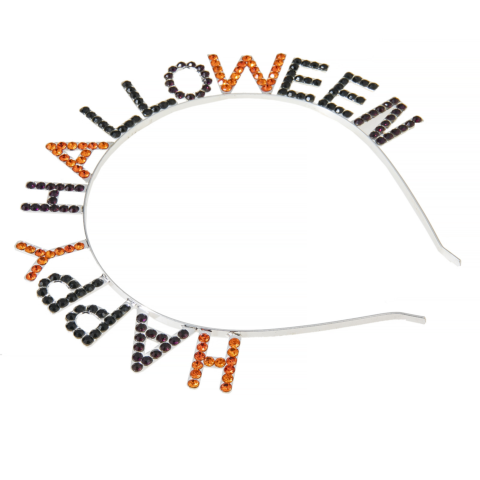 欧美跨境万圣节快乐 HAPPY HALLOWEEN 字母彩色水钻发箍派对发饰详情10