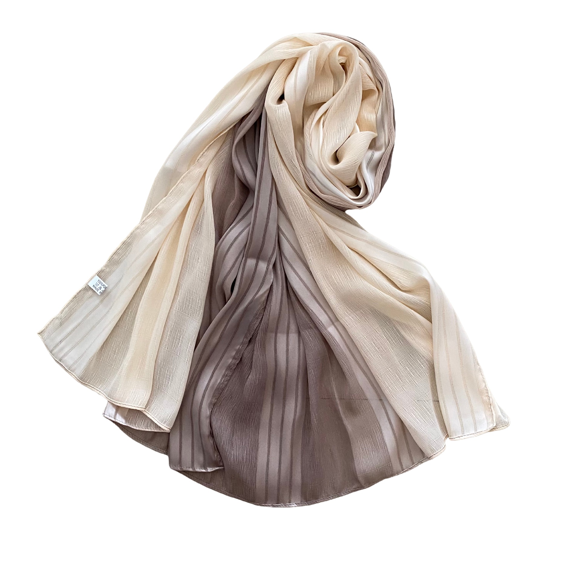 新款披肩渐变色围巾褶皱条纹头巾CottonViscoseHijabF736详情21