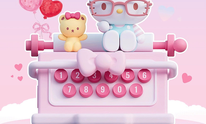 正版网红三丽鸥hellokitty玩偶打印机香薰车载饰品摆件停车号码牌详情2