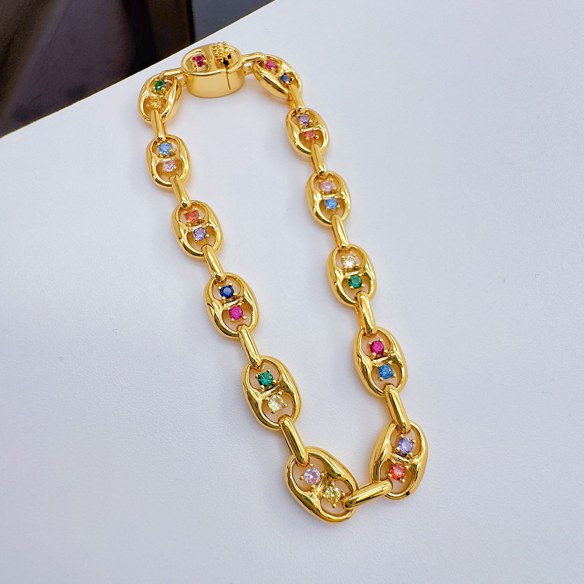 Celeste orfebrería europa y Estados Unidos zircon pulsera moda micro insertos de color 100 accesorios para mujeres de alta calidad sentido accesorios fábrica al por mayor pic 10