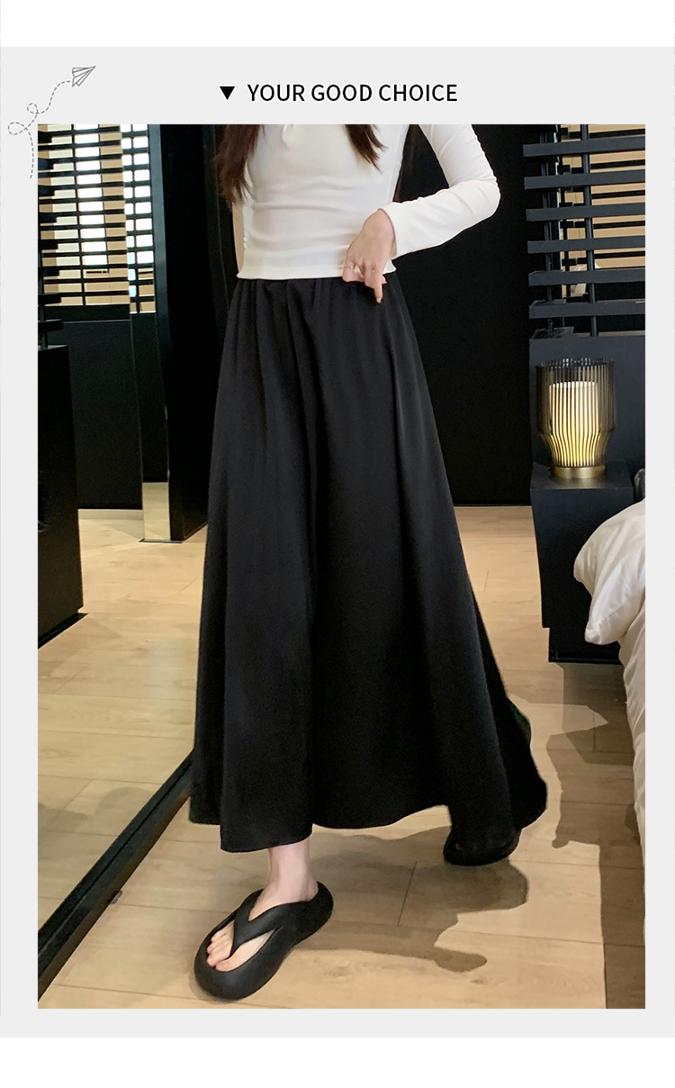 French acetate satin half skirt for women 2024 Spring/Summer pleated long skirt with elastic and tight waist, A-line large swing umbrella skirt pic 55