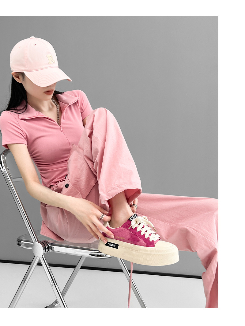 美式复古粉色高腰直筒工装裤女2023夏季辣妹新款休闲高街薄款裤子详情29