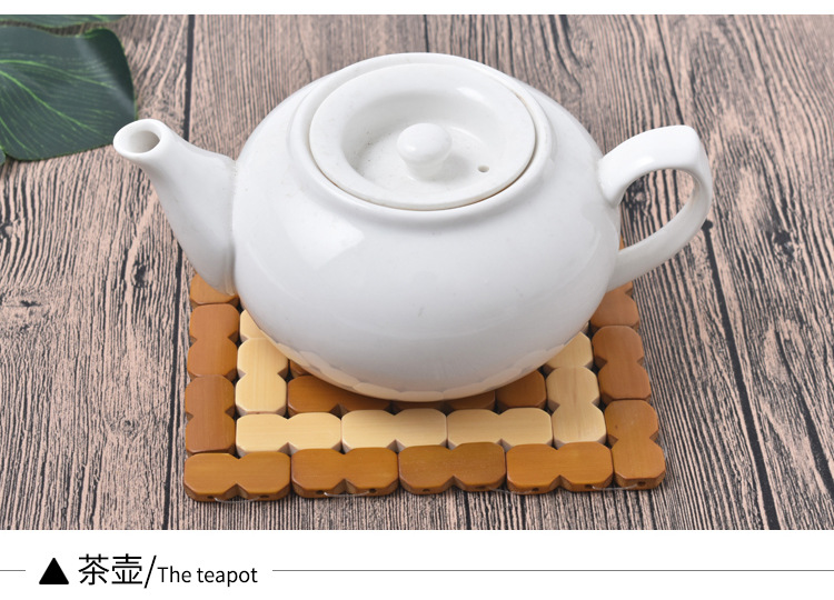 Cross-border delivery of bamboo table heat insulation pads, square square square anti-scald bowl pads, bowl pads, bamboo and wood coasters, kitchen pot pads pic 8