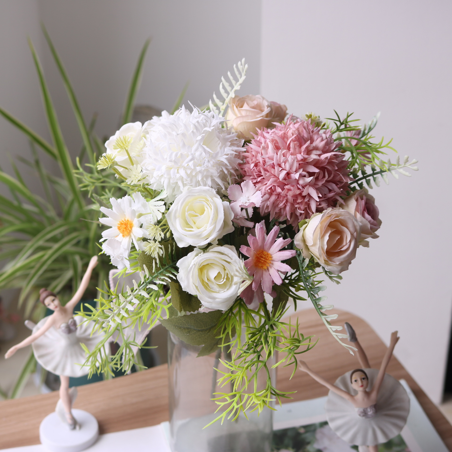 仿真花刺球玫瑰组合森系田园雏菊小把束家居装饰手工帽子头饰配件详情10