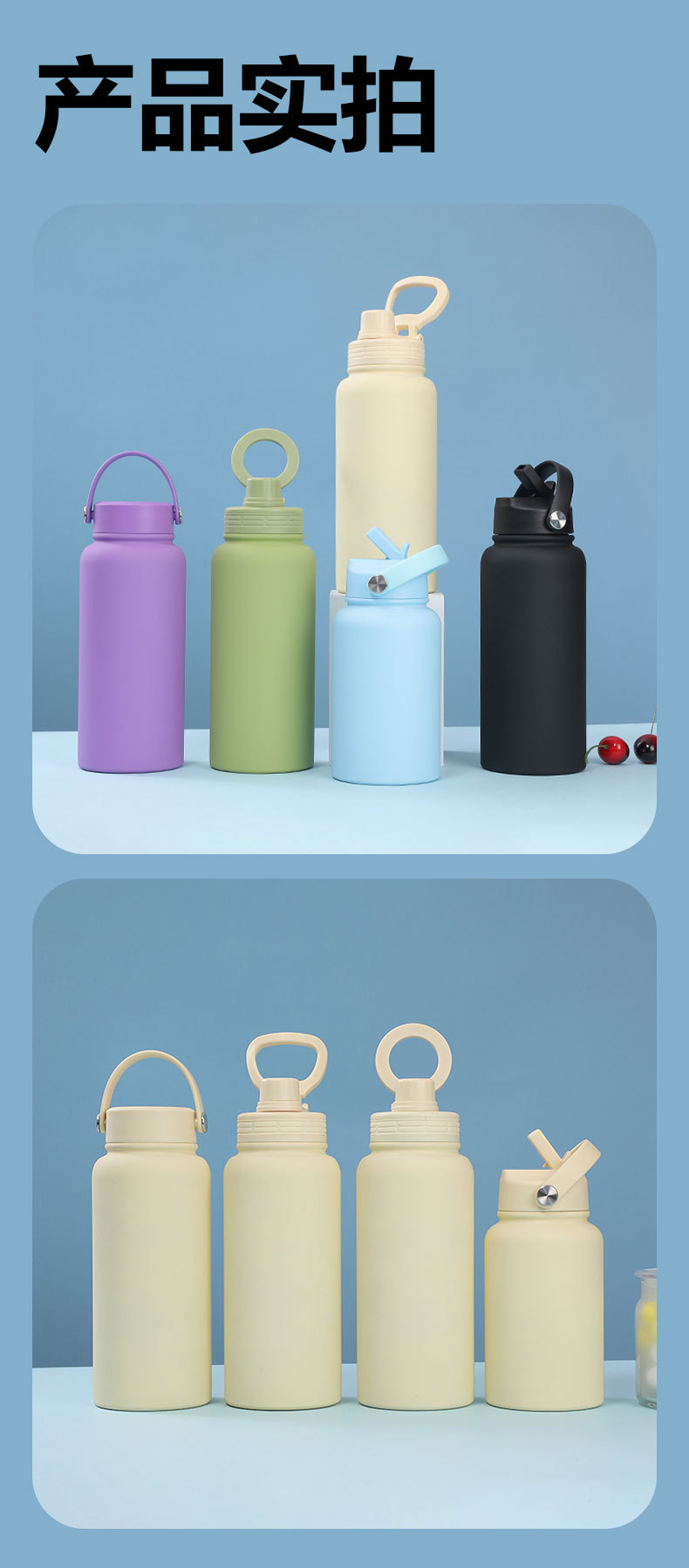 New cross-border 1L American insulated cup, large-capacity wide-mouth insulated cup, portable outdoor vacuum sports water bottle and water cup pic 11