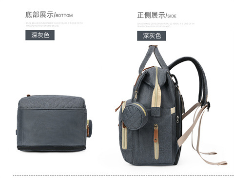 跨境专供高级感妈咪包大容量轻便母婴床包挂童车多功能手提双肩包详情41