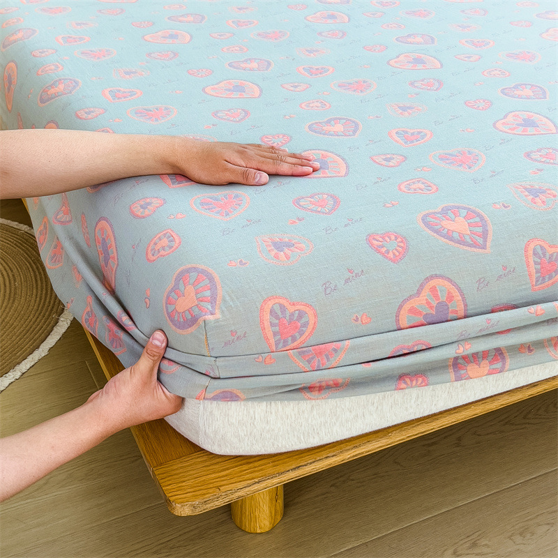 Pure cotton yarn-dyed jacquard double-layer gauze bed cover, single piece of all-cotton gauze mattress protective cover, bedspread, bed cover, single piece of bedding pic 79