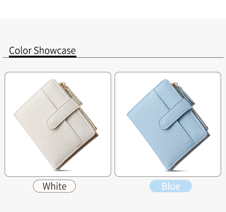 新款女士钱包短款跨境时尚卡包女高级感气质两折多卡位拉链零钱包详情5