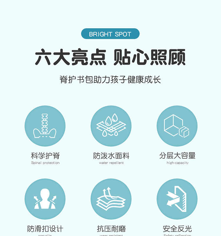 Sesame Baby new school bag for Boys one-piece open space bag 1-3-6 grade children backpack pic 3