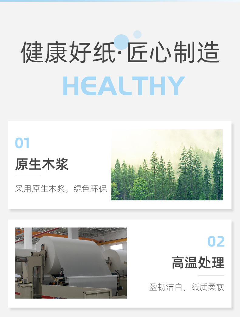Zhihu large Roll Paper 450g/ roll, 6-roll large coil paper, commercial toilet paper, hotel core roll paper, toilet paper wholesale pic 7